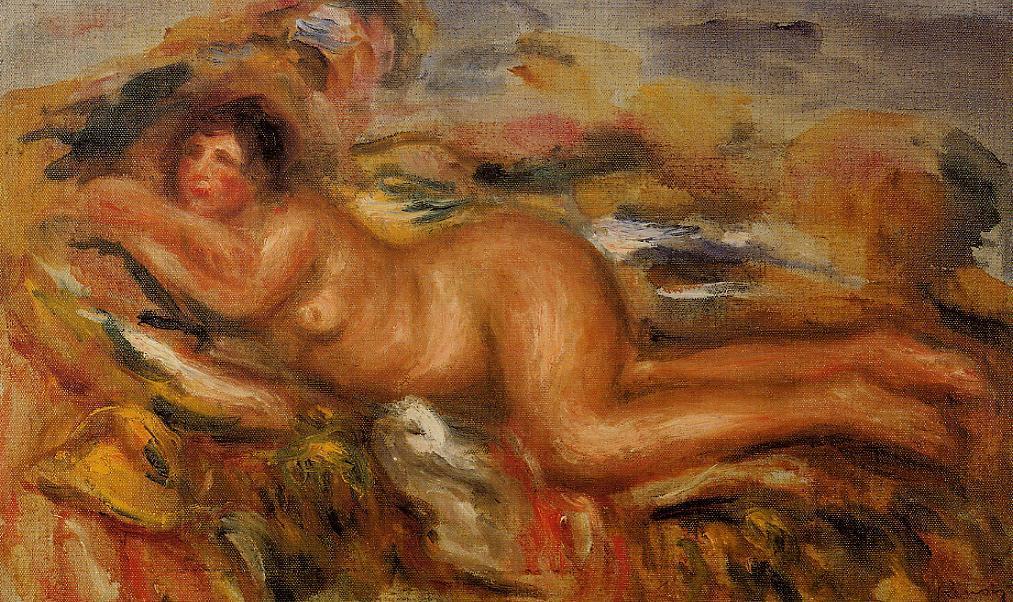 Nude on the Grass - Pierre-Auguste Renoir painting on canvas